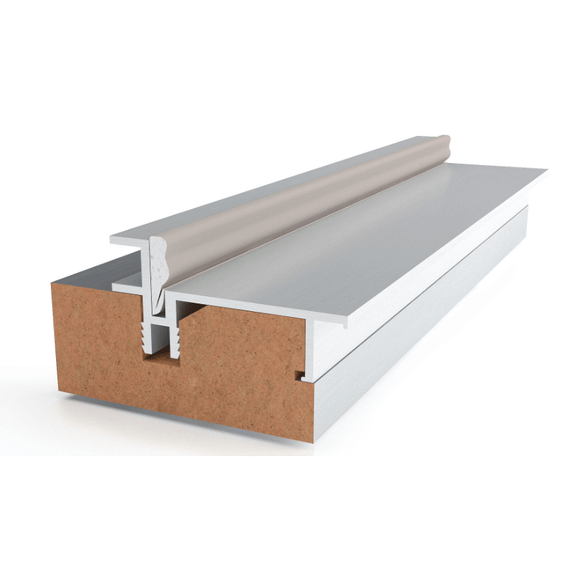 Скрытая дверь 0M снаружи под покраску внутри зеркало Grey кромка AL