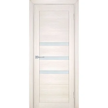 Межкомнатная дверь экошпон Мариам Техно-709 сандал бежевый стекло сатинат белый