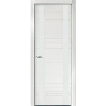 Межкомнатная дверь шпон ID D бьянко с белым стеклом