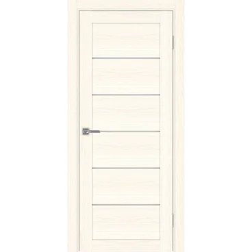 Межкомнатная дверь экошпон Турин 506.12 ясень светлый остеклённая