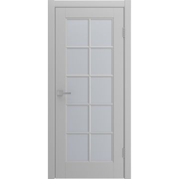 Межкомнатная дверь Аморе светло-серая эмаль со стеклом