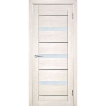 Межкомнатная дверь экошпон Мариам Техно-742 сандал бежевый стекло сатинат белый