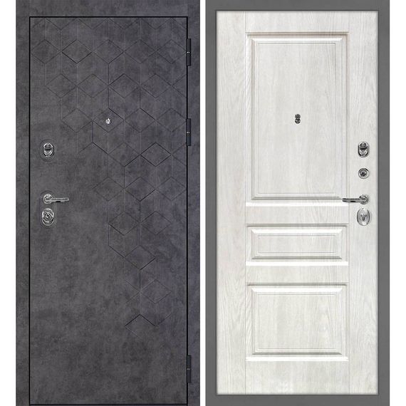 Входная дверь Тетра-126 панель фрезерованная дуб жемчужный