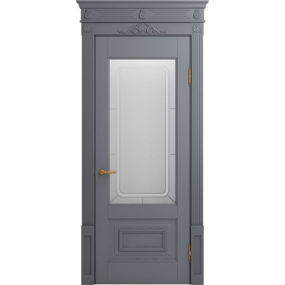 Межкомнатная дверь массив бука Viporte Неаполь тауп остеклённая