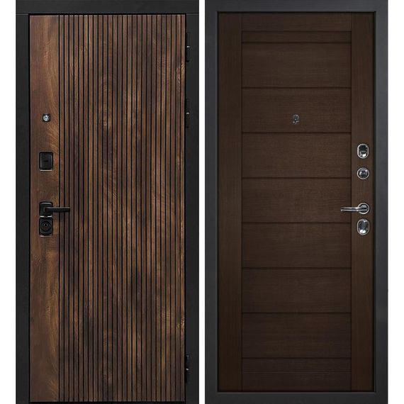 Входная дверь Лофт-1 дуб коньяк патина панель сборная венге