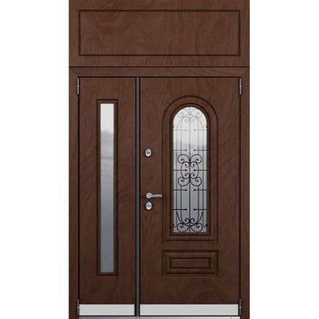 Входная двустворчатая дверь Snegir HOME PP Дуб коньяк SNG-2 Дуб коньяк SNG-2 с надставкой