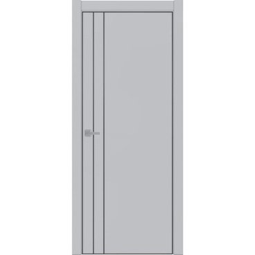 Межкомнатная дверь экошпон Uberture Tamburat 4105 манхеттен кромка чёрная матовая глухая