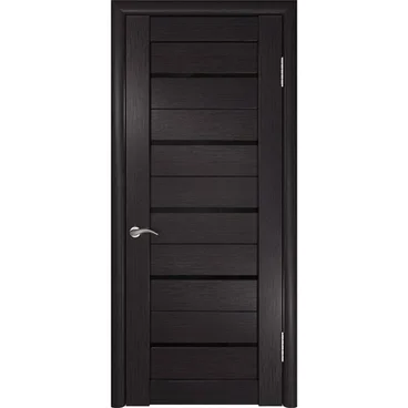 Межкомнатная дверь экошпон Legend ЛУ-22 венге стекло чёрная лакобель