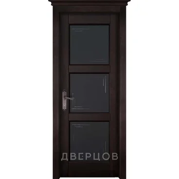Межкомнатная дверь массив ольхи ОКА Турин венге остеклённая