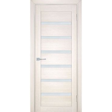 Межкомнатная дверь экошпон Мариам Техно-707 сандал бежевый стекло сатинат белый