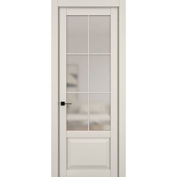 Межкомнатная дверь керамик NC 6 жемчужный остеклённая