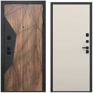 Входная дверь Континент американский орех чёрный кварц панель гладкая