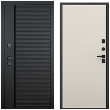 Входная дверь Пиано чёрный кварц панель гладкая