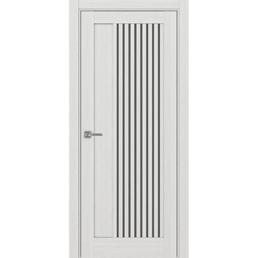 Межкомнатная дверь экошпон Турин 544.12 ясень серебристый остеклённая