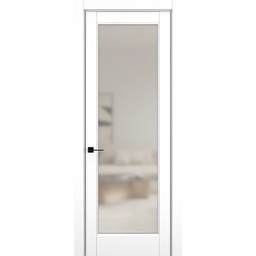 Межкомнатная дверь керамик SC 3 снежный остеклённая