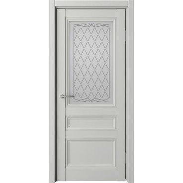 Межкомнатная дверь Византия винил платина со стеклом