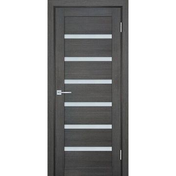 Межкомнатная дверь экошпон Мариам Техно-707 грей стекло сатинат белый