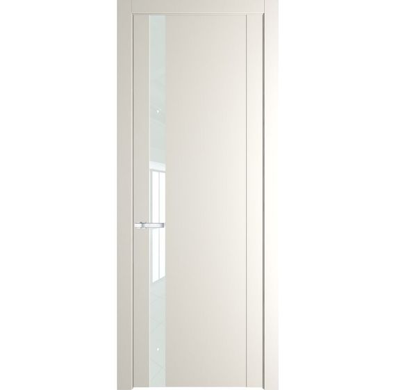 Межкомнатная дверь 1.2P перламутр белый остеклённая