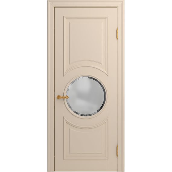Межкомнатная дверь массив бука Viporte Лацио Амбиенте ваниль остекление 4