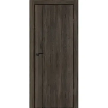 Межкомнатная дверь P-21 дуб тёмный кромка ABS черная молдинг