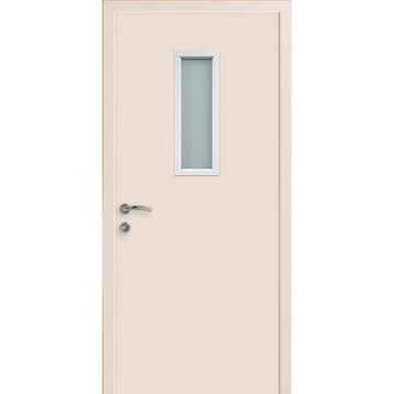 Дверь противопожарная деревянная CPL EI30 кремовый RAL 9001 со стеклом