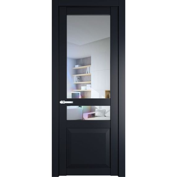 Межкомнатная дверь 1.5.4PD нэви блу остеклённая