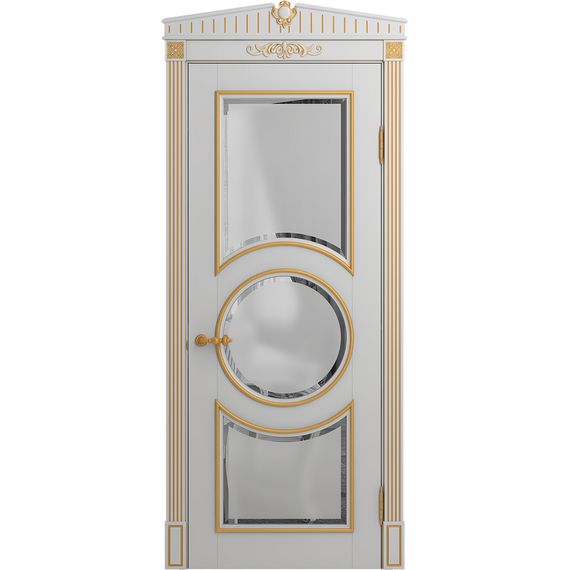 Межкомнатная дверь массив бука Viporte Лацио Амбиенте аворио патина золото остекление 3