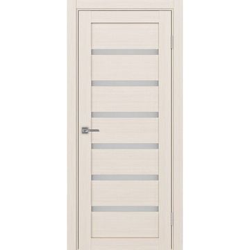 Межкомнатная дверь экошпон Турин 507.12 ясень перламутровый остеклённая