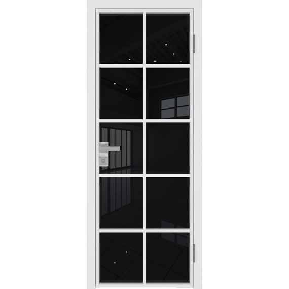Межкомнатная алюминиевая дверь 4AG белая матовая RAL 9003 остеклённая