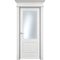 фото межкомнатной двери эмаль Ofram Нафта 2 белая остеклённая
