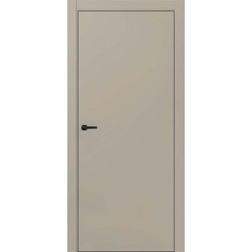 Межкомнатная дверь ПЭТ Silk мокко кромка ABS чёрная