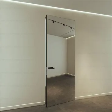 Скрытая алюминиевая дверь Диаманд с зеркалом с одной стороны и под окраску с другой