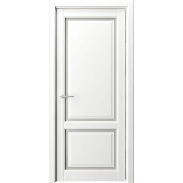 Межкомнатная дверь с парящей филёнкой Афина 2 белая со стеклом