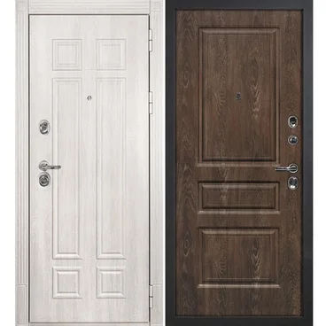 Входная дверь Гера 2 дуб филадельфия крем панель фрезерованная