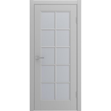 Межкомнатная дверь Аура светло-серая эмаль со стеклом