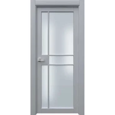 Межкомнатная дверь эмаль Ронда 2 RAL 7047 остеклённая