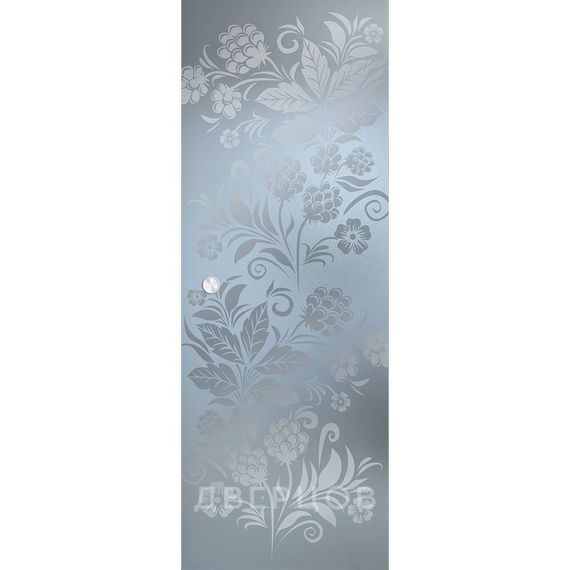 Фото стеклянной раздвижной двери Хохлома