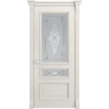 Межкомнатная дверь шпон Luxor Гера 2 дуб ral 9010 остеклённая