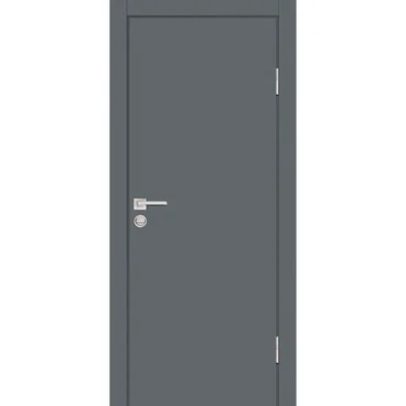 Межкомнатная дверь ПЭТ P-1 графит глухая кромка ABS в цвет полотна