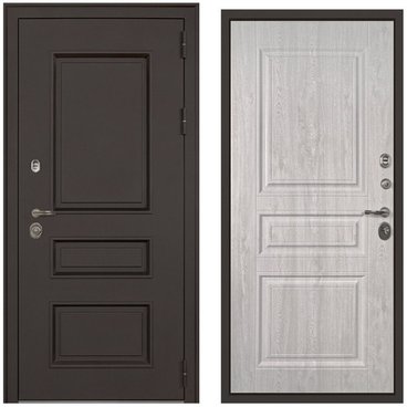 Входная уличная дверь Аляска сосна белая внутри