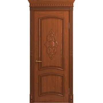 Межкомнатная дверь массив ясеня Viporte Бристоль Декор табачный глянец глухая