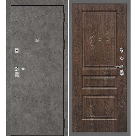 Входная дверь Урбан-127 панель фрезерованная дуб морёный