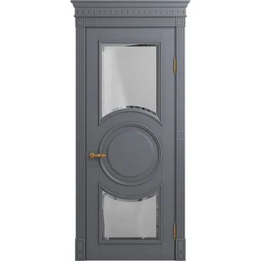 Межкомнатная дверь массив бука Viporte Лацио Амбиенте тауп остекление 5