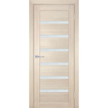 Межкомнатная дверь экошпон Мариам Техно-707 капучино стекло сатинат белый