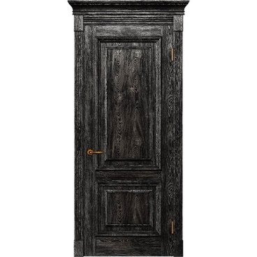 Межкомнатная дверь массив дуба Alvero Екатерина седая ночь глухая