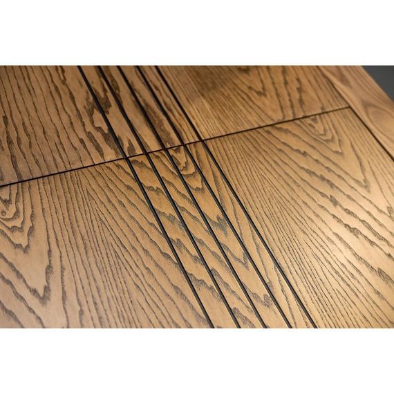 Межкомнатная дверь массив дуба шпон ясеня Флэт-7 дуб рустикальный глухая