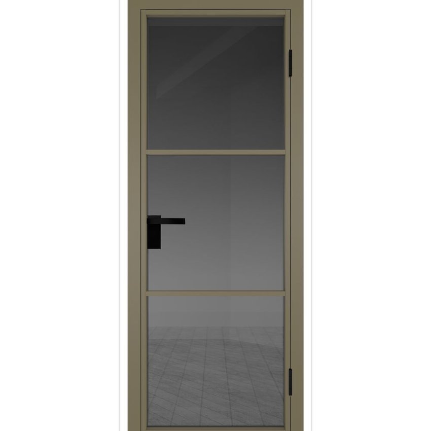 Межкомнатная алюминиевая дверь 13AG шампань остеклённая