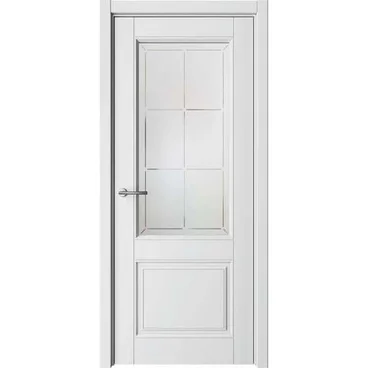 Межкомнатная дверь эмаль Классика 2 белая остеклённая