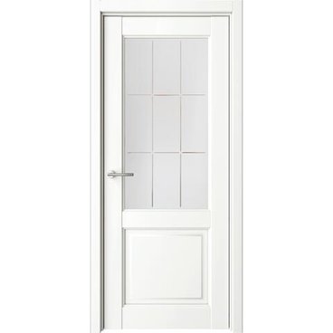 Межкомнатная дверь Эрмитаж 4 винил белый со стеклом