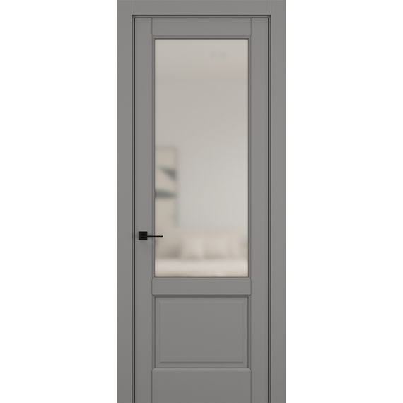 Фото межкомнатной двери керамик SC 4 серый остеклённая